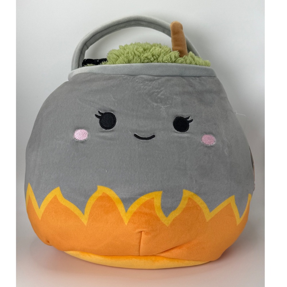 Squishmallows Johanna Cauldron Halloween Treat Pail Plush Candy Bucket NWT
